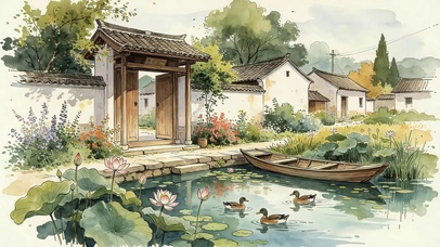 门前的池塘