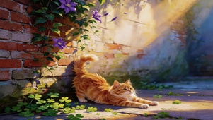 午后慵懒橘猫