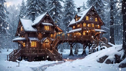 雪中木屋