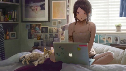 工作中的女孩