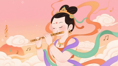 云端笛韵梦悠扬