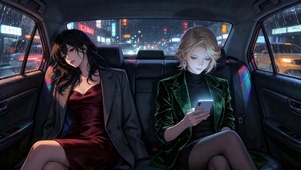 后座双人美女