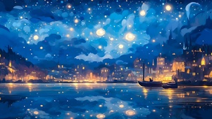 4K 海岸星空