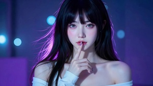 暗紫氛围感清冷美女