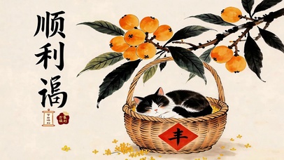 柿柿顺遂  枇杷纳福