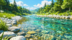 山林清涧碧溪