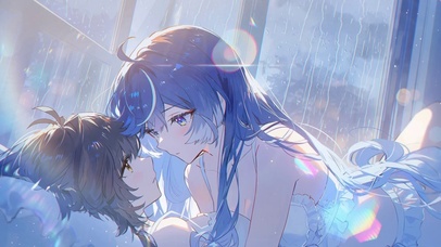 雨窗下的两位少女