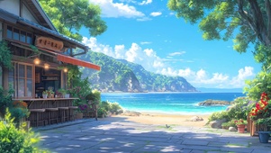 日系海边便利店