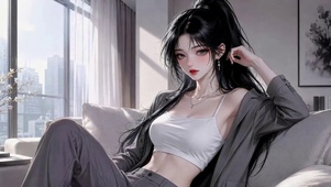 清冷高马尾都市美少女
