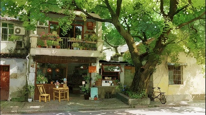 插画复古街道