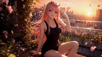 樱花夕照少女