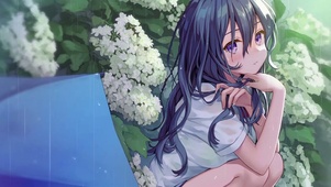 雨中的动漫女孩