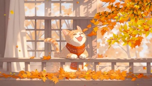治愈落叶猫咪