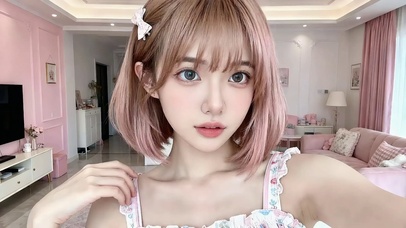 短发吊带裙美女