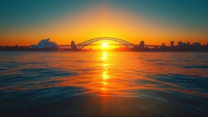 落日城市海岸