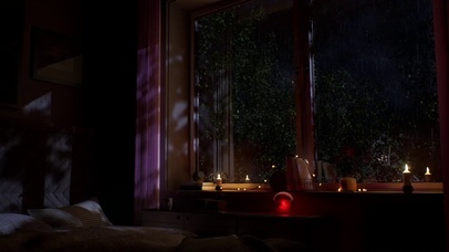 卧室窗外风雨声