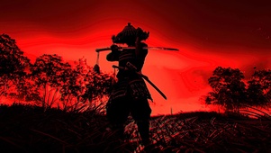 武士剪影-血红黄昏