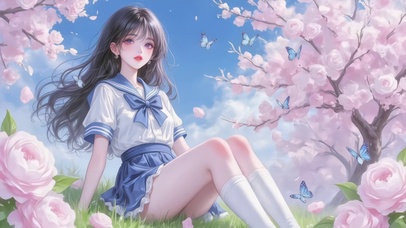 樱舞蝶飞青春少女