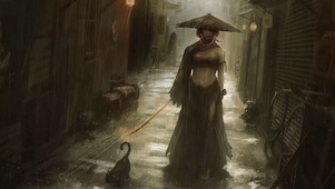 夜雨武士女孩