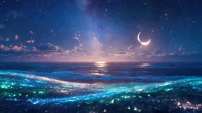 夜景星空海景