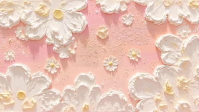 奶油肌理的雏菊梦境