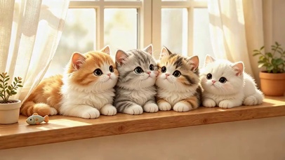 窗边奶猫贴贴