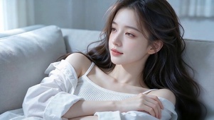 慵懒时光的温柔少女