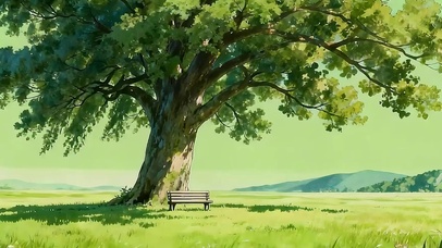 护眼树木草地双屏