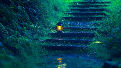 幽静雨景