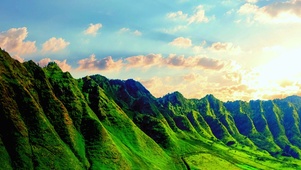 唯美山顶晚霞4K