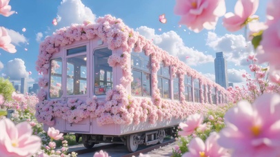 春天鲜花列车
