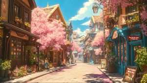樱花小镇的唯美商店