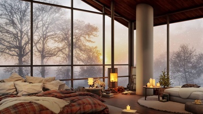 冬雪天温馨小屋