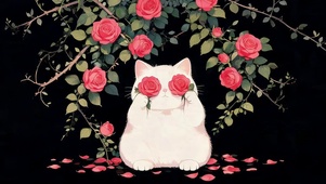 可爱鲜花猫咪