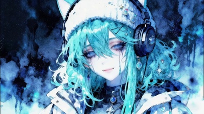 水彩蓝哥特少女之泪