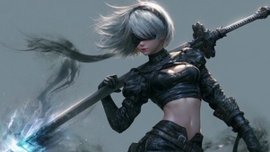 二次元蒙眼武侠风美女