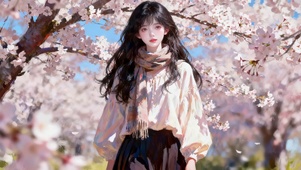 春天樱花女孩