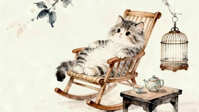 可爱悠闲的猫咪