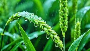 护眼雨中小麦