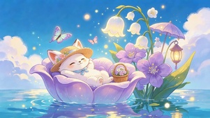 水池中的小猫