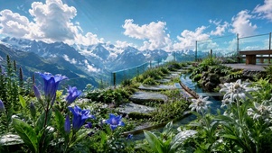 高山云端花园治愈风景