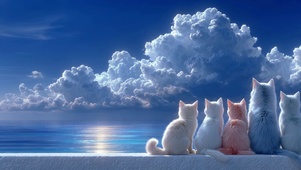 蓝天海浪咪猫