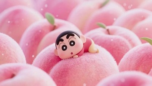蜜桃上的可爱小新