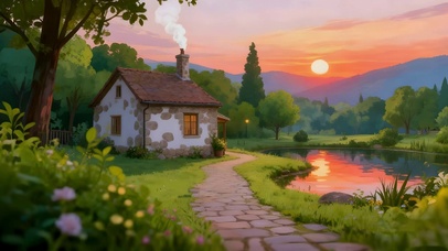 静谧的晚霞风景