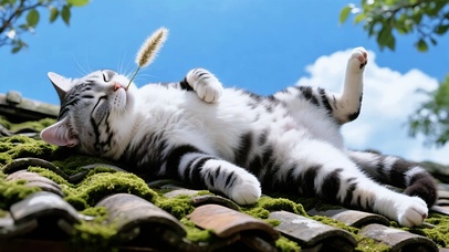 懒猫晒太阳