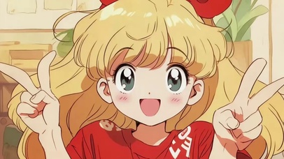 比耶的动漫插画女孩