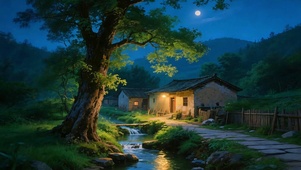 童年乡村的夜晚