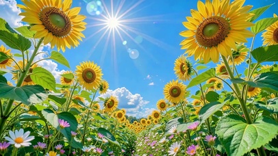 烈日吻过的金色花海