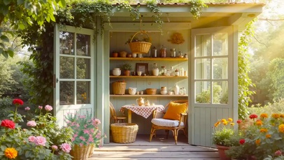 温馨阳光花房小屋