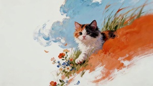 可爱小花猫